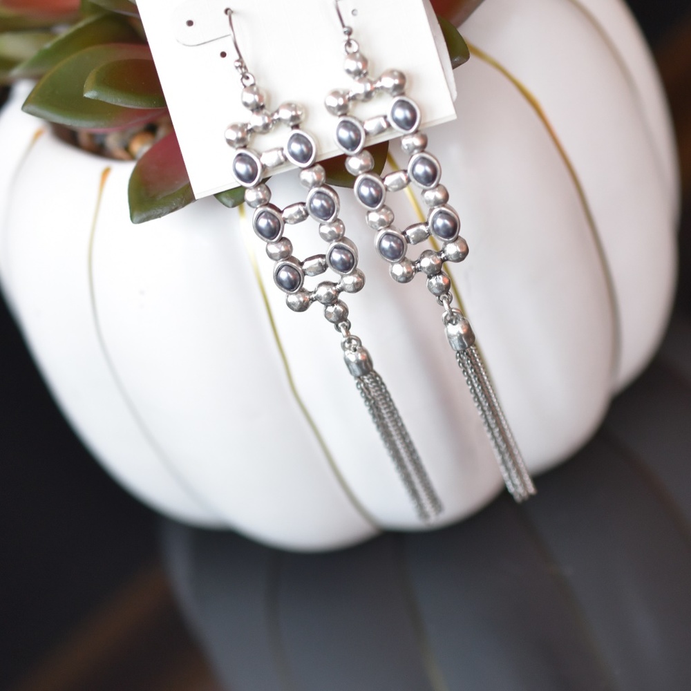 NEW Lucky Brand Silver-Tone Imitation Pearl, Beads - Picture 3 of 4